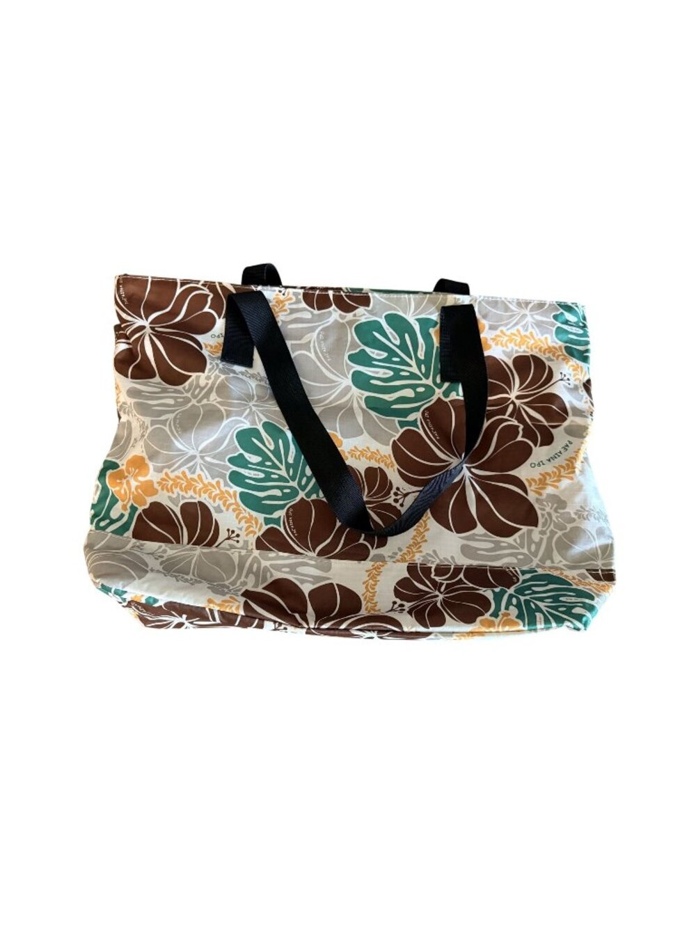 Eco Islands Floral Tote Bag With Multiple Pockets & Zipper Closure 19"x14"x5"